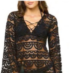Black Lace cover-up, dress. Resort, pool, NWOT